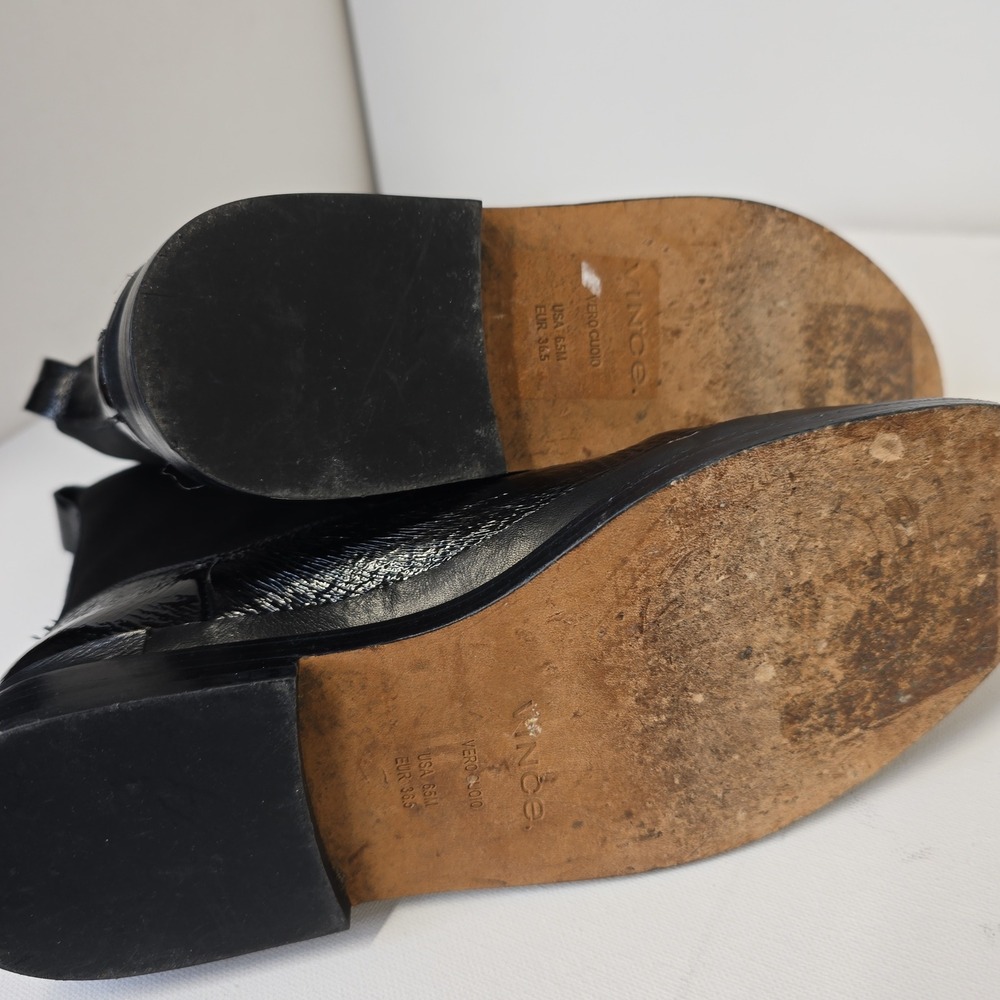 Vince Black Patent‎ Leather Chelsea Boots Women's US 6.5 EU 36.5 - Picture 6 of 7